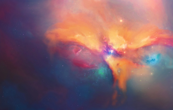 Туманность в звездной галактике