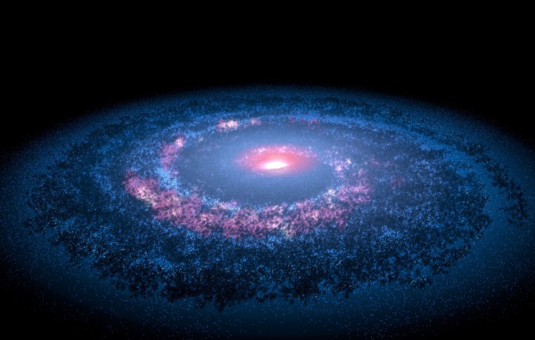 Спиральная галактика на черном фоне