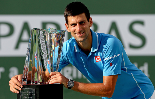 Serbian tennis player Novak Djokovic with a reward