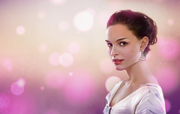 Красивая актриса Натали Портман, рисунок