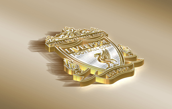 Значок футбольного клуба Ливерпуль на сером фоне