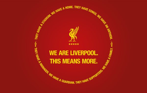 Логотип футбольного клуба Ливерпуль на красном фоне