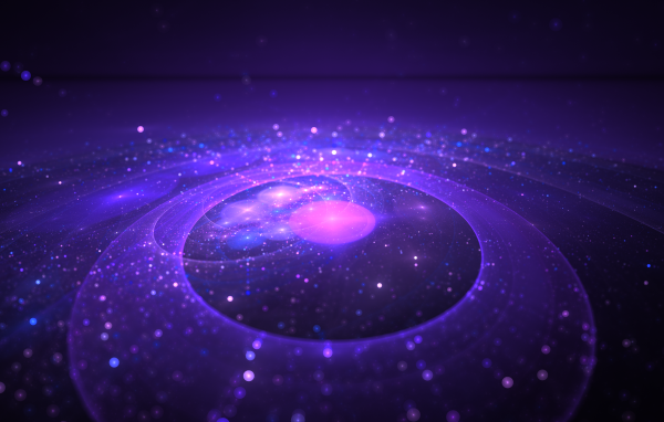 Красивый неоновый рисунок кругами на земле