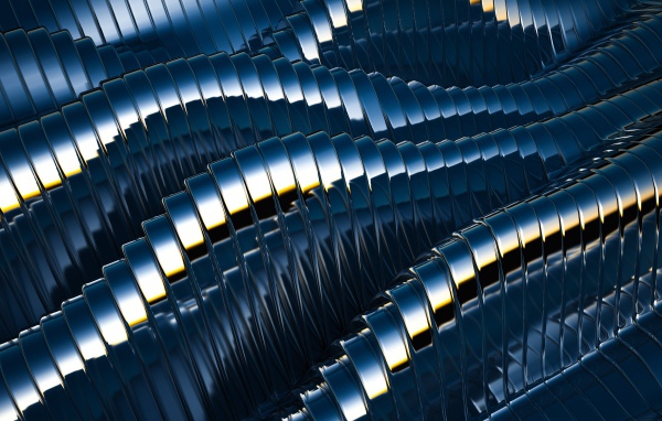 Черные металлические волны, 3д графика