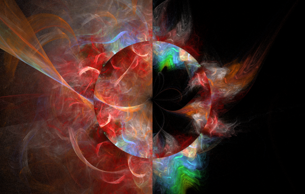 Круг с размытой краской на черном фоне