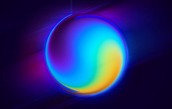 Градиентный круг на фиолетовом фоне