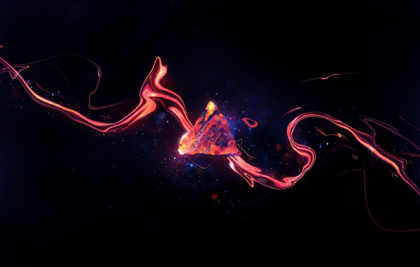 Треугольник из магмы на синем фоне