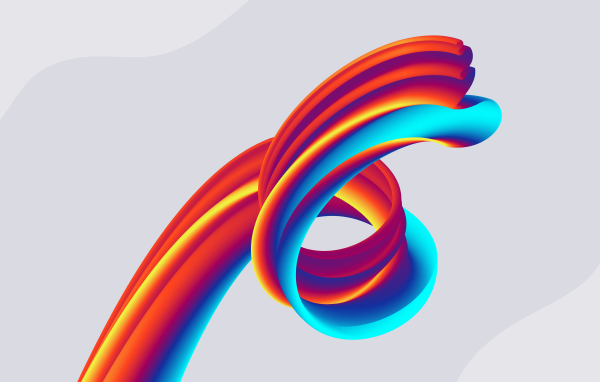 Разноцветные абстрактные волны на сером фоне