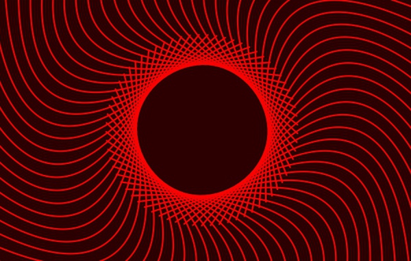 Red abstract circle with lines