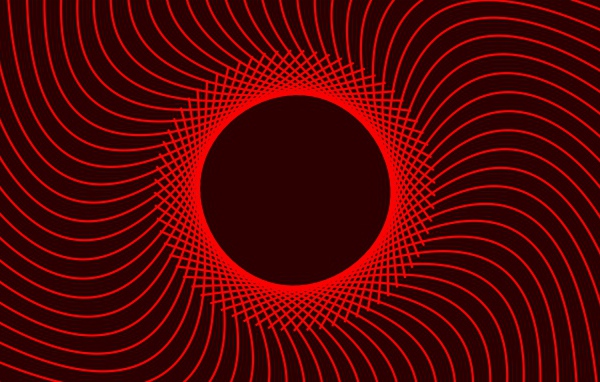 Красный абстрактный круг с линиями 