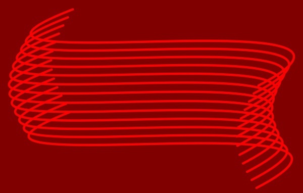 Алые абстрактные волны на красном фоне 