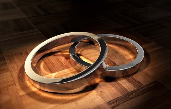Два серых кольца на полу 3д графика 