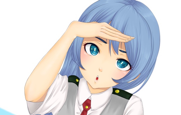 Девушка с голубыми волосами аниме My Hero Academia