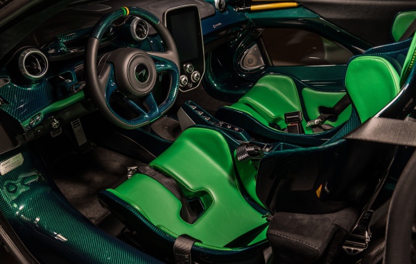Кожаный салон автомобиля McLaren Senna XP, 2019 года