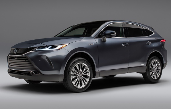 Внедорожник  Toyota Venza Hybrid Limited, 2021 года на сером фоне