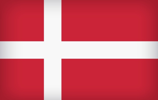Красно -  белый флаг Дании 