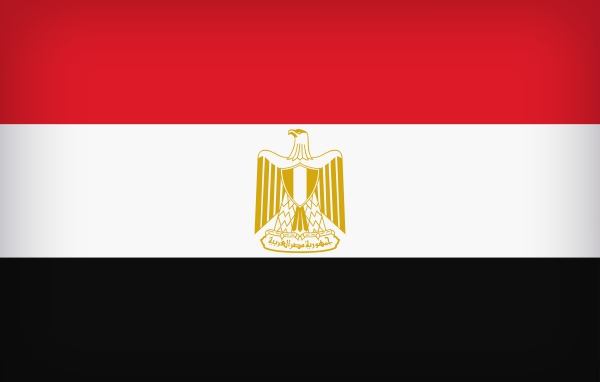 Трехцветный флаг Египта с орлом 