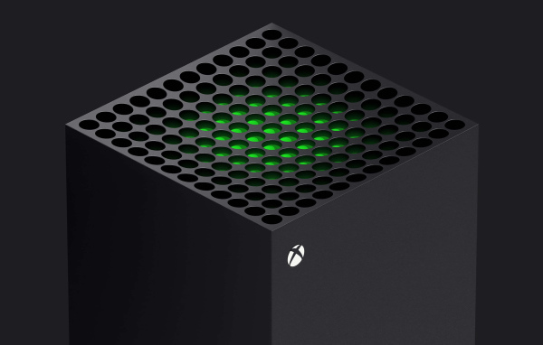 Черный Xbox Series X с зеленой серединой 