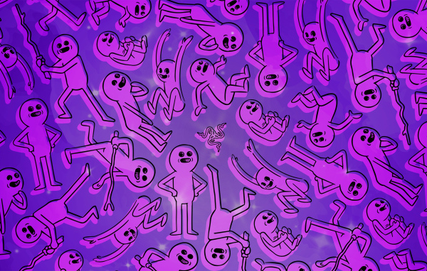 Розовые человечки фон  Razer