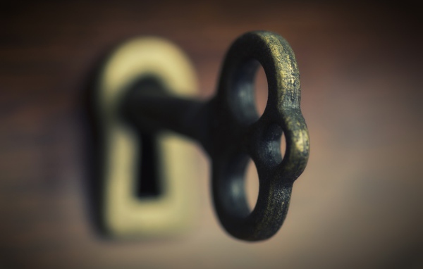 Key iron key in the keyhole