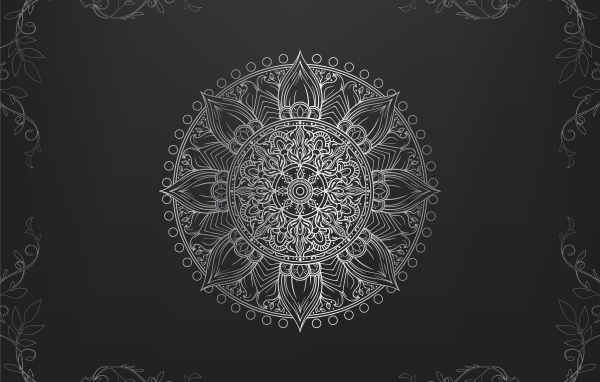 Необычный красивый белый рисунок на черном фоне