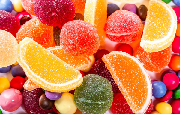 Разноцветный сладкий мармелад крупным планом