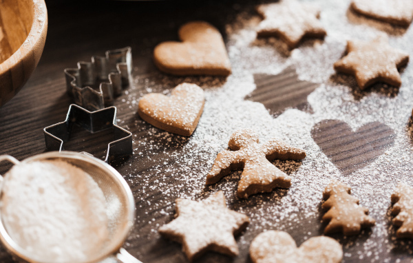 Вкусное песочное печенье с сахарной пудрой 