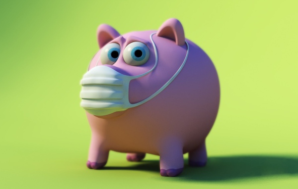 Свинья копилка с маске от коронавируса 