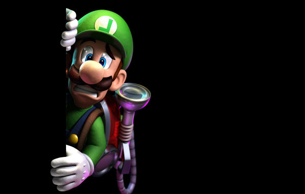 Герой Марио на черном фоне