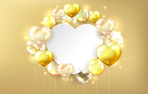 White background with hearts for congratulations