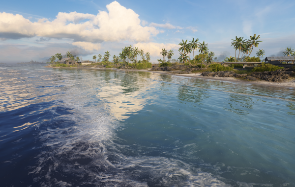 Белые волны в океане на тропическом пляже