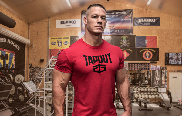 Strong man John Cena in the gym