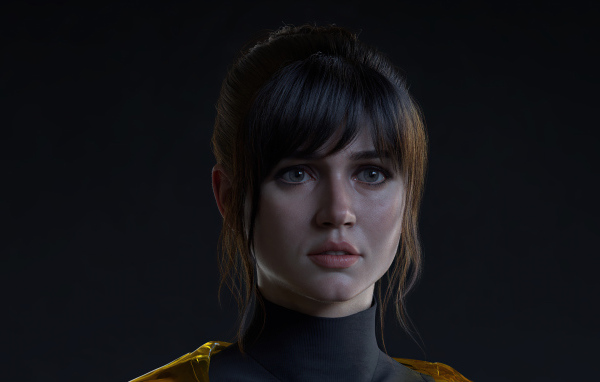 Актриса Анна Де Армас на черном фоне