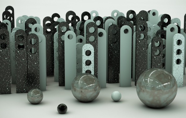 Шары 3д и железные планки 