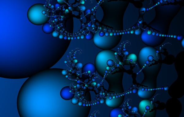 Шары разного размера в фрактальном рисунке