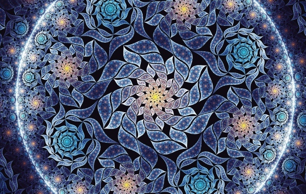 Красивый синий цветок мандала крупным планом