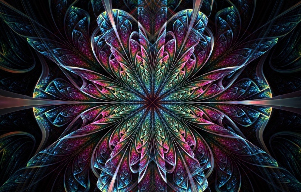 Красивый фрактальный волнистый цветок 