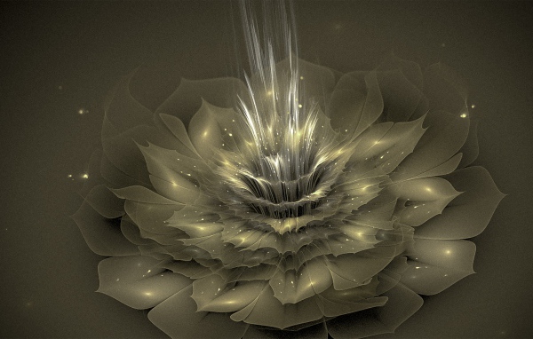 Красивый золотой цветок с блеском 3д графика