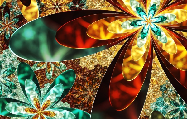 Красивые необычные абстрактные цветы 