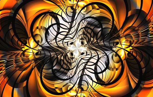 Черно- оранжевый абстрактный рисунок 