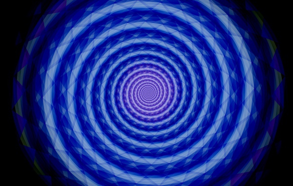 Синяя спираль на черном фоне
