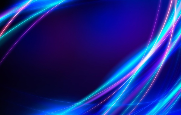Яркие неоновые линии на синем фоне 