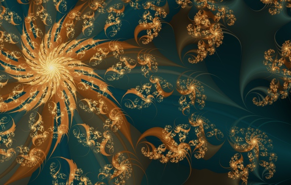 Коричневый абстрактный  цветок  на сером фоне