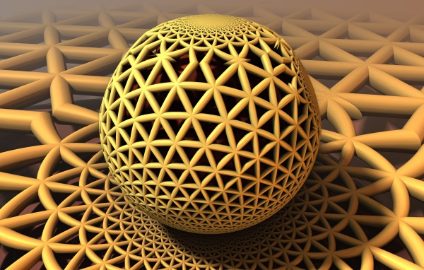 Сложная фрактальная сфера 3д графика