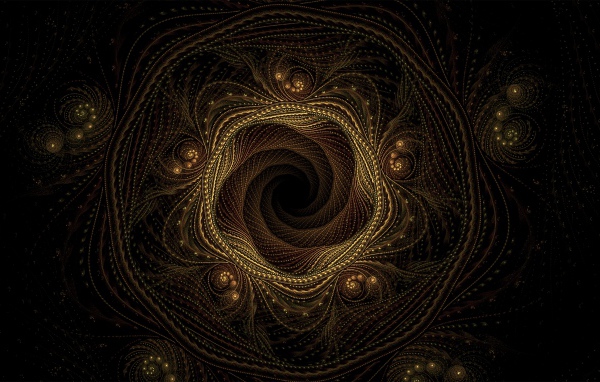 Точечный фрактальный рисунок на черном фоне