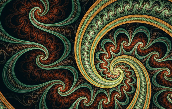 Фрактальные узоры с зигзагами 