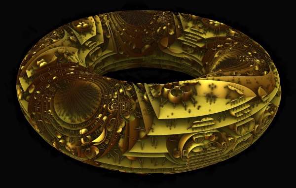 Фрактальное кольцо на черном фоне