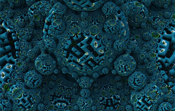 Геометрические фрактальные фигуры в необычном рисунке