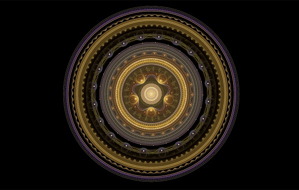 Золотой рисунок мандала на черном фоне