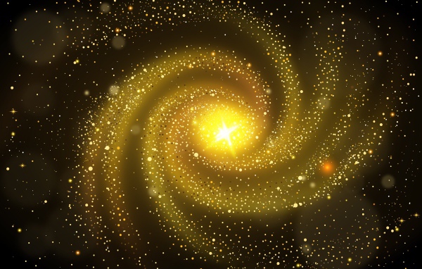 Золотая бесконечность с яркой звездой